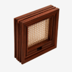 Tabouret pliante en bois avec assise cannage – Image 2